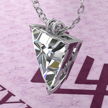 Load image into Gallery viewer, 10 CT Triangle Cut Solitaire Basket Moissanite Necklace D Color