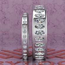 Load image into Gallery viewer, 3.5 CTW Oval Cut Couple's Wedding Bands Flush Moissanite Set D Color