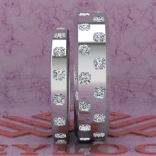 Load image into Gallery viewer, 2.7 CTW Square Radiant Cut Couple's Wedding Bands Flush Moissanite Set D Color