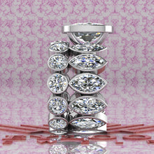 Load image into Gallery viewer, 15 CTW Medium Cushion Cut Two-Piece Bridal D Color Bezel Moissanite Set