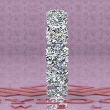 Load image into Gallery viewer, 12 CTW Asscher Cut Eternity Bands D Color Basket Moissanite Ring