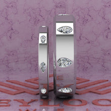 Load image into Gallery viewer, 2.4 CTW Pear Cut Couple's Wedding Bands Flush Moissanite Set D Color