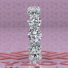 Load image into Gallery viewer, 9.6 CTW Round Cut Eternity Bands D Color Basket Moissanite Ring