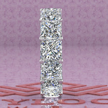 Load image into Gallery viewer, 19.5 CTW Princess Cut Eternity Bands D Color Basket Moissanite Ring