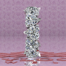 Load image into Gallery viewer, 17 CTW Heart Cut Eternity Bands D Color Basket Moissanite Ring