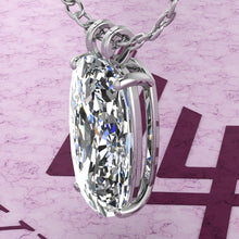 Load image into Gallery viewer, 10 CT Elongated Cushion Cut Solitaire Basket Moissanite Necklace D Color