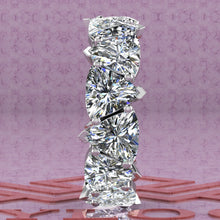 Load image into Gallery viewer, 12.6 CTW Trilliant Cut Eternity Bands D Color Basket Moissanite Ring