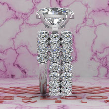 Load image into Gallery viewer, 8.6 CTW Medium Oval Cut Three-Piece Bridal D Color Basket Moissanite Set
