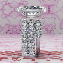 Load image into Gallery viewer, 14.8 CTW Elongated Oval Cut Three-Piece Bridal D Color Basket Moissanite Set