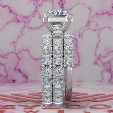 Load image into Gallery viewer, 9 CTW Square Radiant Cut Three-Piece Bridal D Color Basket Moissanite Set