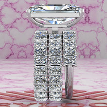 Load image into Gallery viewer, 21 CTW Elongated Radiant Cut Three-Piece Bridal D Color Basket Moissanite Set