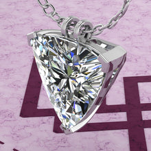 Load image into Gallery viewer, 10 CT Trilliant Cut Solitaire Basket Moissanite Necklace D Color