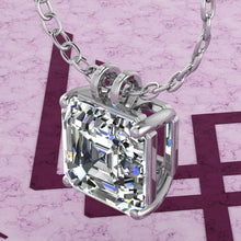 Load image into Gallery viewer, 6.5 CT Asscher Cut Solitaire Basket Moissanite Necklace D Color