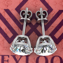 Load image into Gallery viewer, 5 CT x2 Round Cut Stud D Color Basket Moissanite Earrings