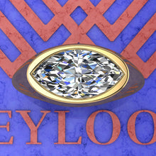 Load image into Gallery viewer, 3.2 CT Marquise Cut Bazel Man's Moissanite Engagement Ring D Color