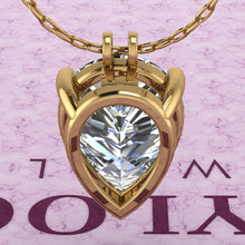 Load image into Gallery viewer, 8 CT Pear Cut Solitaire Basket Moissanite Necklace D Color
