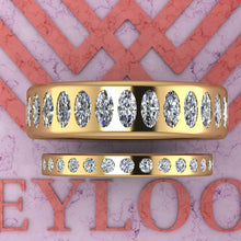 Load image into Gallery viewer, 3.5 CTW Oval Cut Couple's Wedding Bands Flush Moissanite Set D Color