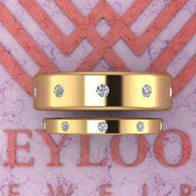 Load image into Gallery viewer, 0.5 CTW Round Cut Couple's Wedding Bands Flush Moissanite Set D Color