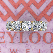 Load image into Gallery viewer, 12 CTW Square Radiant Cut Eternity Bands D Color Basket Moissanite Ring