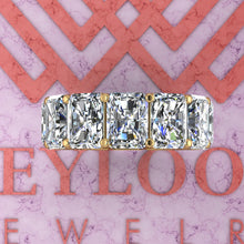 Load image into Gallery viewer, 24 CTW Medium Radiant Cut Eternity Bands D Color Basket Moissanite Ring