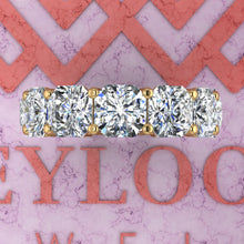 Load image into Gallery viewer, 12 CTW Asscher Cut Eternity Bands D Color Basket Moissanite Ring