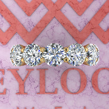 Load image into Gallery viewer, 9.6 CTW Round Cut Eternity Bands D Color Basket Moissanite Ring