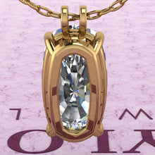 Load image into Gallery viewer, 10 CT Elongated Cushion Cut Solitaire Basket Moissanite Necklace D Color