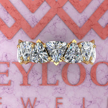 Load image into Gallery viewer, 12.6 CTW Trilliant Cut Eternity Bands D Color Basket Moissanite Ring