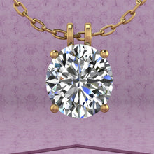 Load image into Gallery viewer, 5.5 CT Fat Oval Cut Solitaire Basket Moissanite Necklace D Color