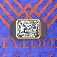 Load image into Gallery viewer, 6.5 CT Medium Radiant Cut Bazel Man's Moissanite Engagement Ring D Color