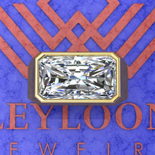 Load image into Gallery viewer, 10.5 CT Elongated Radiant Cut Bazel Man's Moissanite Engagement Ring D Color