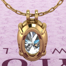 Load image into Gallery viewer, 8 CT Medium Oval Cut Solitaire Basket Moissanite Necklace D Color