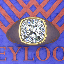 Load image into Gallery viewer, 3.5 CT Square Cushion Cut Man Engagement Ring D Color Bezel Moissanite Ring