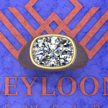 Load image into Gallery viewer, 6.1 CT Medium Cushion Cut Man Engagement Ring D Color Bezel Moissanite Ring