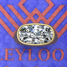 Load image into Gallery viewer, 9.7 CT Elongated Cushion Cut Man Engagement Ring D Color Bezel Moissanite Ring