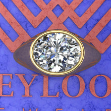 Load image into Gallery viewer, 4.5 CT Fat Oval Cut Man Engagement Ring D Color Bezel Moissanite Ring