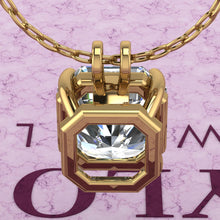Load image into Gallery viewer, 6.5 CT Square Radiant Cut Solitaire Basket Moissanite Necklace D Color