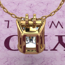 Load image into Gallery viewer, 9 CT Medium Radiant Cut Solitaire Basket Moissanite Necklace D Color