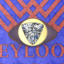 Load image into Gallery viewer, 3 CT Trilliant Cut Bazel Man's Moissanite Engagement Ring D Color