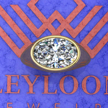 Load image into Gallery viewer, 6.5 CT Medium Oval Cut Man Engagement Ring D Color Bezel Moissanite Ring