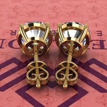 Load image into Gallery viewer, 5 CT x2 Round Cut Stud D Color Basket Moissanite Earrings