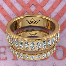 Load image into Gallery viewer, 3.5 CTW Oval Cut Couple's Wedding Bands Flush Moissanite Set D Color