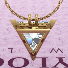 Load image into Gallery viewer, 10 CT Triangle Cut Solitaire Basket Moissanite Necklace D Color