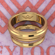 Load image into Gallery viewer, Couple's Wedding Bands Moissanite Set 005 D Color