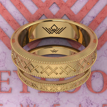 Load image into Gallery viewer, Couple's Wedding Bands Moissanite Set 002 D Color