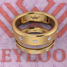 Load image into Gallery viewer, 0.5 CTW Round Cut Couple's Wedding Bands Flush Moissanite Set D Color