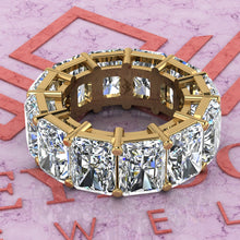 Load image into Gallery viewer, 24 CTW Medium Radiant Cut Eternity Bands D Color Basket Moissanite Ring