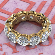 Load image into Gallery viewer, 9.6 CTW Round Cut Eternity Bands D Color Basket Moissanite Ring