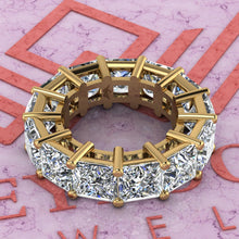 Load image into Gallery viewer, 19.5 CTW Princess Cut Eternity Bands D Color Basket Moissanite Ring