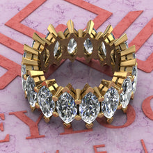 Load image into Gallery viewer, 8.8 CTW Marquise Cut Eternity Bands D Color Basket Moissanite Ring